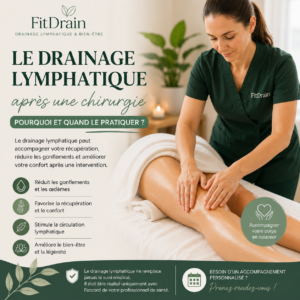 Après une intervention chirurgicale, il est fréquent de ressentir des gonflements, une sensation de tension ou d'inconfort pendant la période de récupération. Le drainage lymphatique peut, dans certaines situations, être proposé comme accompagnement complémentaire